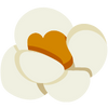 button that goes back shaped as popcorn